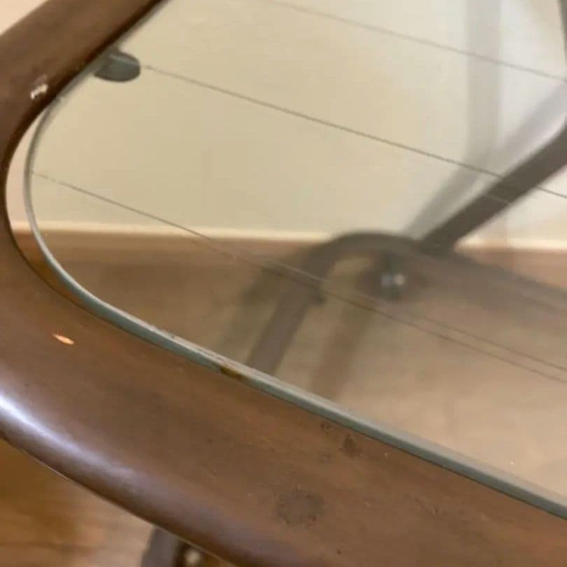 ★値段交渉OK★レトロなガラス天板テーブル