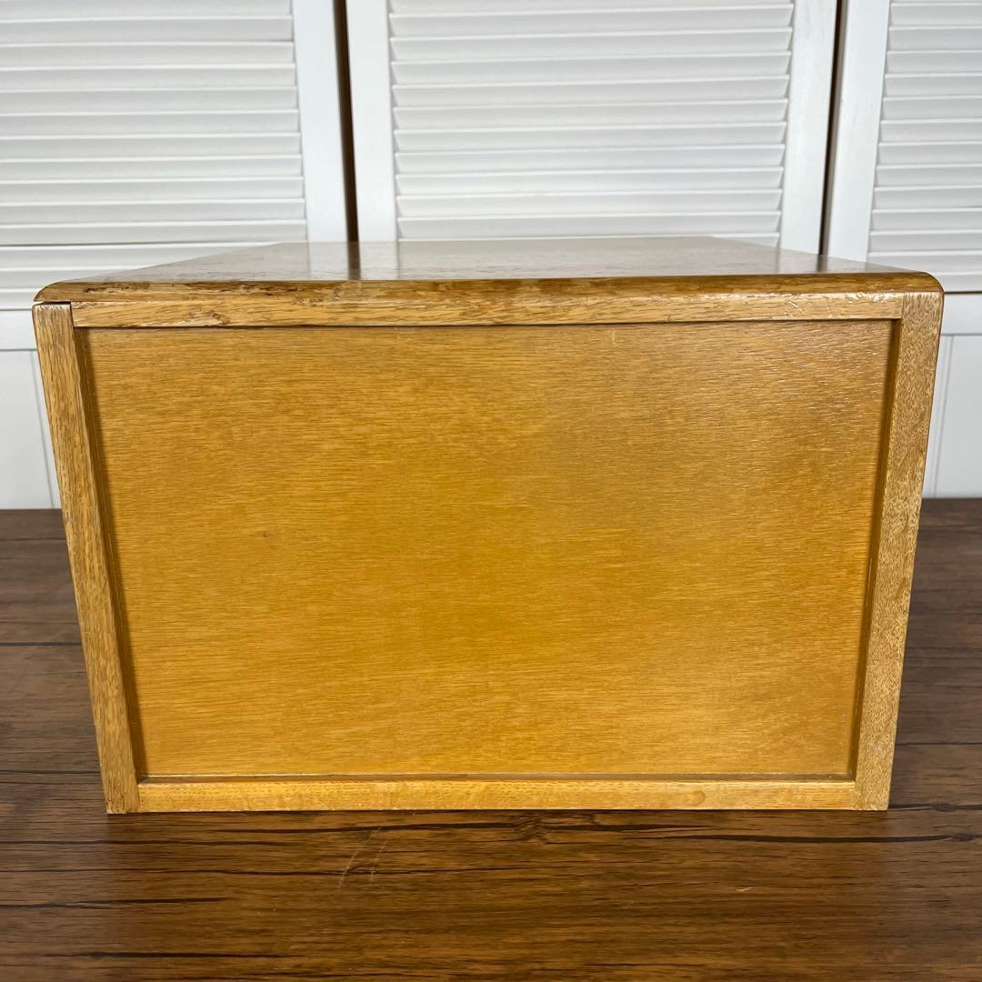 【希少】ヴィンテージ　図書館　カード棚　木製引き出し　ドロワー 4段