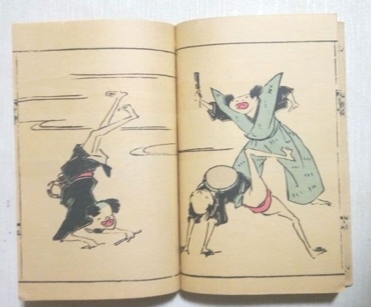 鳥羽絵扇の的3巻合本（色刷り版画本)竹原信繁画、享保5年