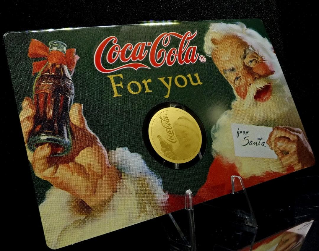 サンタ！幸運の兆し 純金製！コカコーラ 限定！公式COA 1/1000オンス