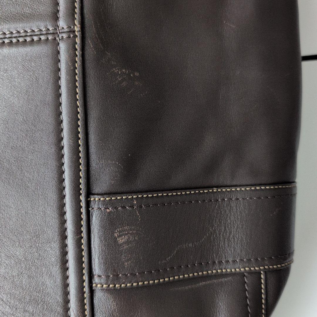 COACH　ダークブラウン レザー ボストンバッグ