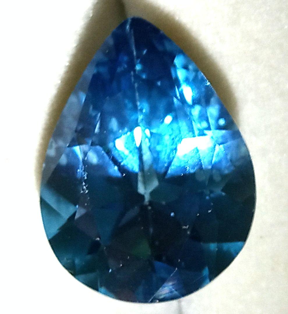 ソーイング  無垢 ロンドンブルートパーズ18,5 ct❄❄ペアシェイプカット