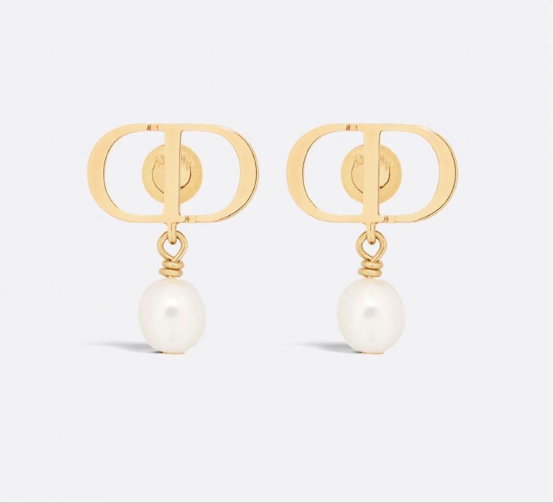 Dior Petit CD ピアス メタル & レジンパール ゴールド 正規品