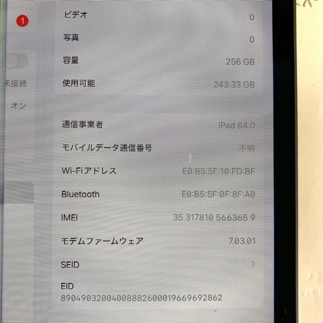 ジャンク　iPad mini 第５世代　Wi-Fi＋Cellular 256GB
