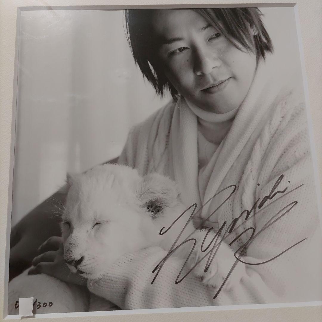 直筆サイン入りFC限定購入品!河村隆一ライオンの赤ちゃん額装LUNA SEA写真