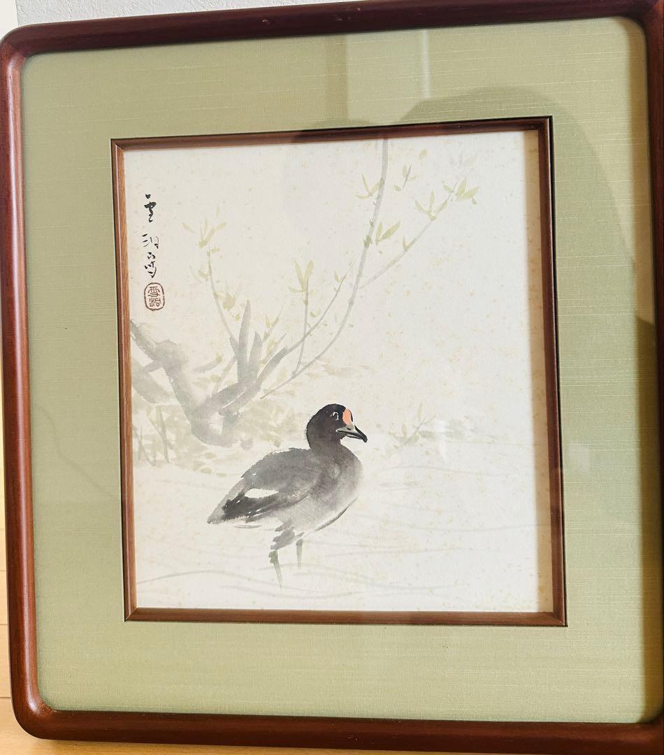 佐藤雪洞（作）肉筆 真作 3枚セット色紙額 額装書画