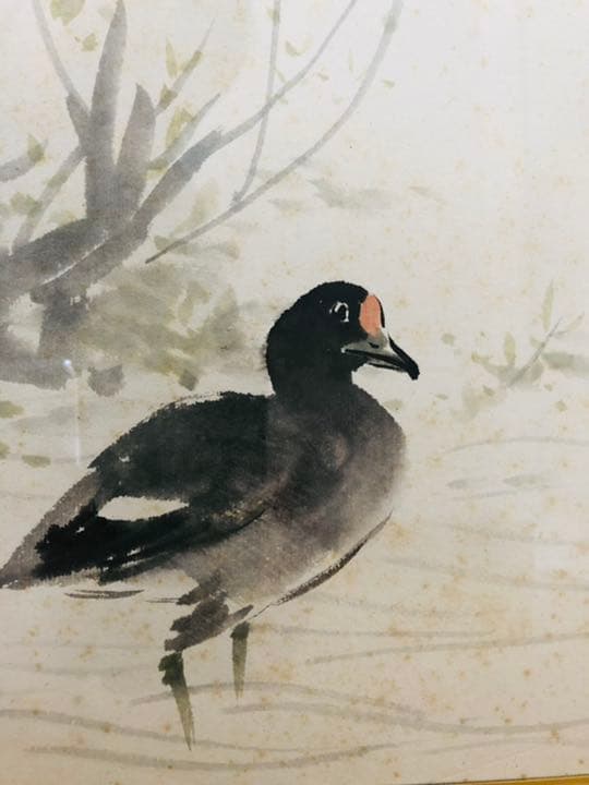 佐藤雪洞（作）肉筆 真作 3枚セット色紙額 額装書画