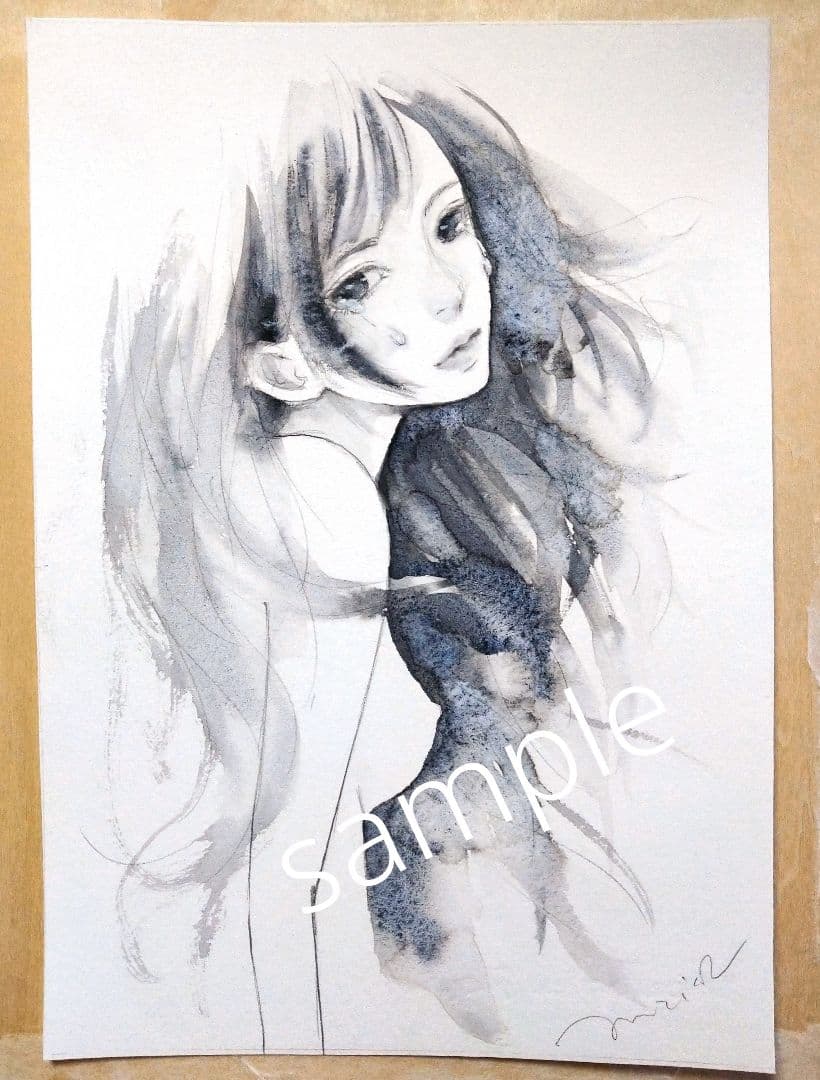 肉筆原画　水彩画　絵画　ドローイング　オリジナル
