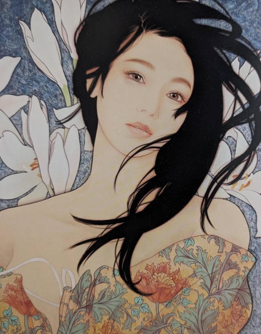 石川幸奈、「White Wind」、希少画集・額装画、日本製・新品額縁