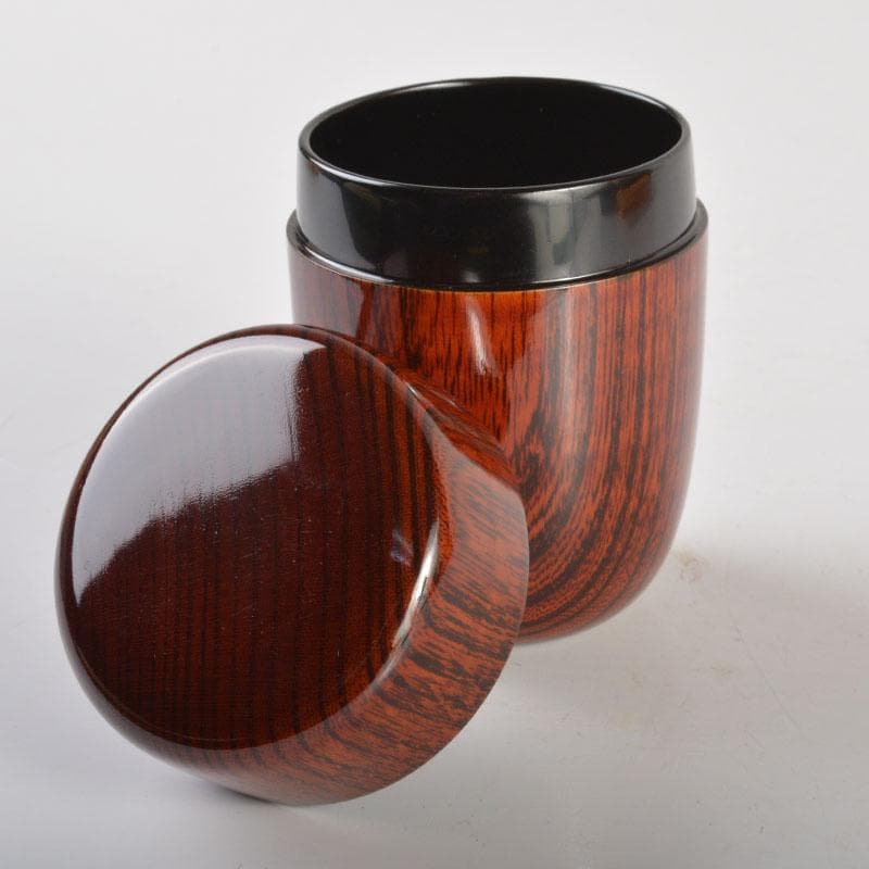 茶道具　漆塗　きれいな木目の棗　時代箱付　V　6715