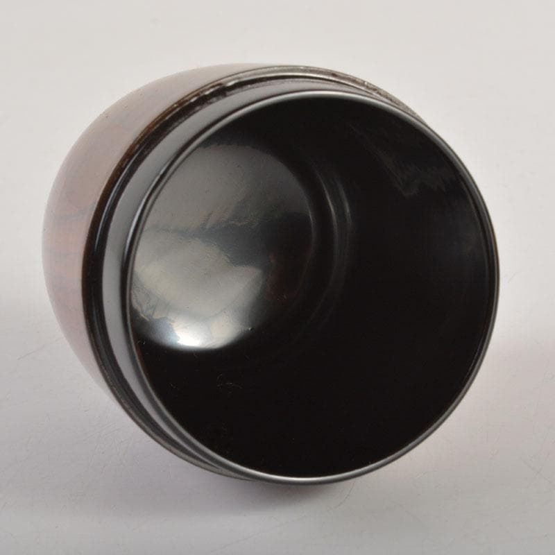 茶道具　漆塗　きれいな木目の棗　時代箱付　V　6715