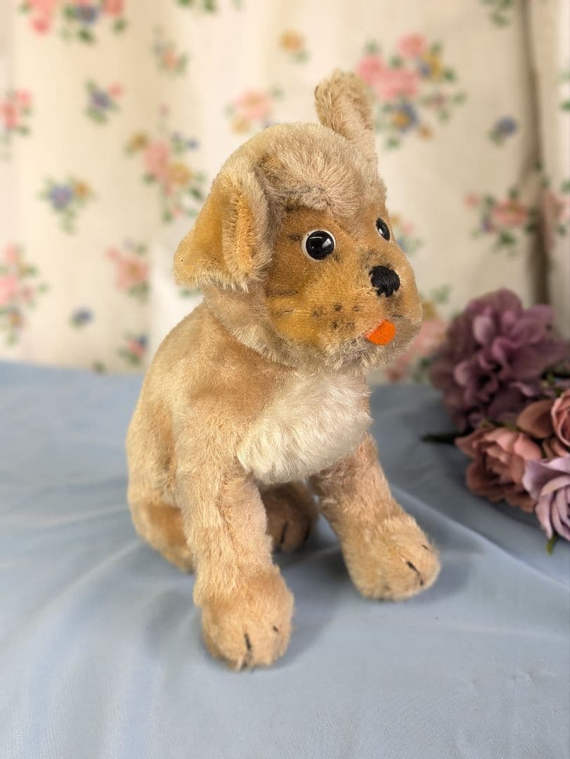 アンティーク シュタイフ社 ドイツ製　犬ぬいぐるみ パグ モプシー 大サイズ