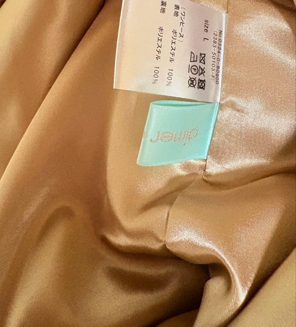 AIMER チュールブラウス付Vネックジャカードタイトパーティードレス　L