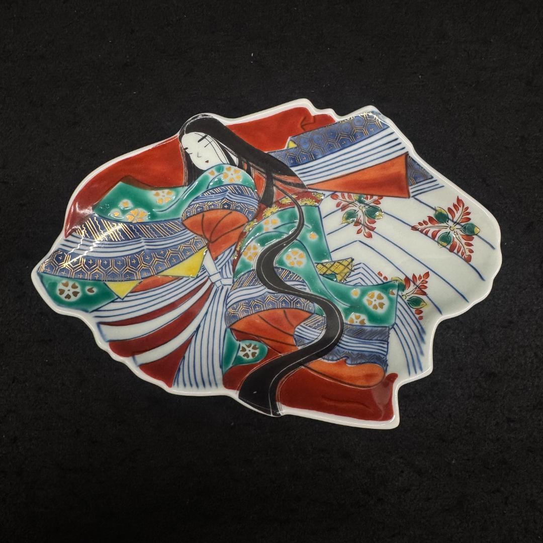 源氏物語 花宴　変形姫沢瀉紋　銘々皿 大皿1枚小皿5枚。6枚セット