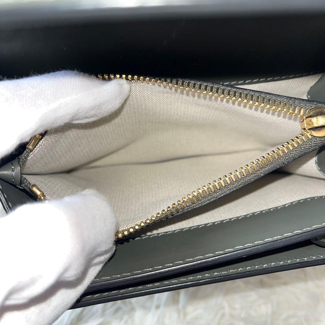 マルニ　トランク ミニ　チェーン　2way　ショルダーバッグ　レザー　グレー