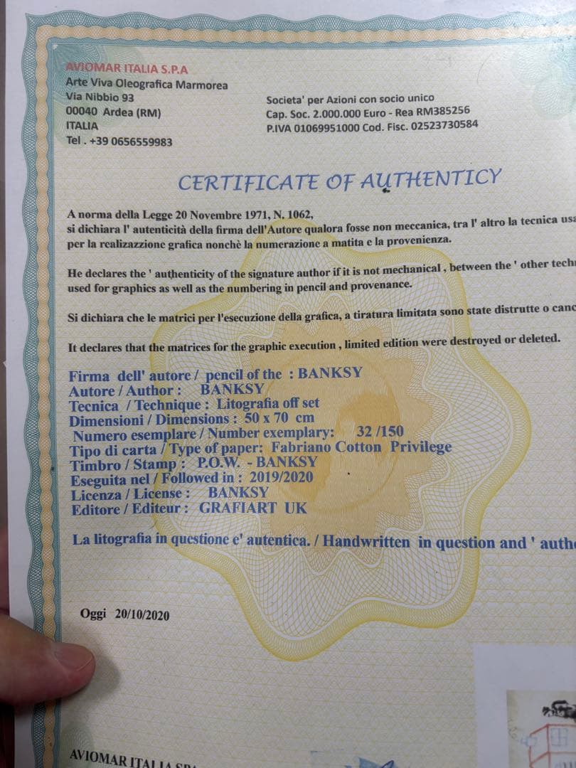 「Crayon for Closure」バンクシー リトグラフ サイン入り
