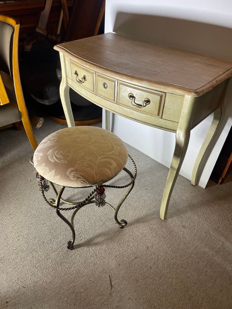 アンティーク調 猫脚コンソールテーブル＆スツール シャビーシック クラシック家具