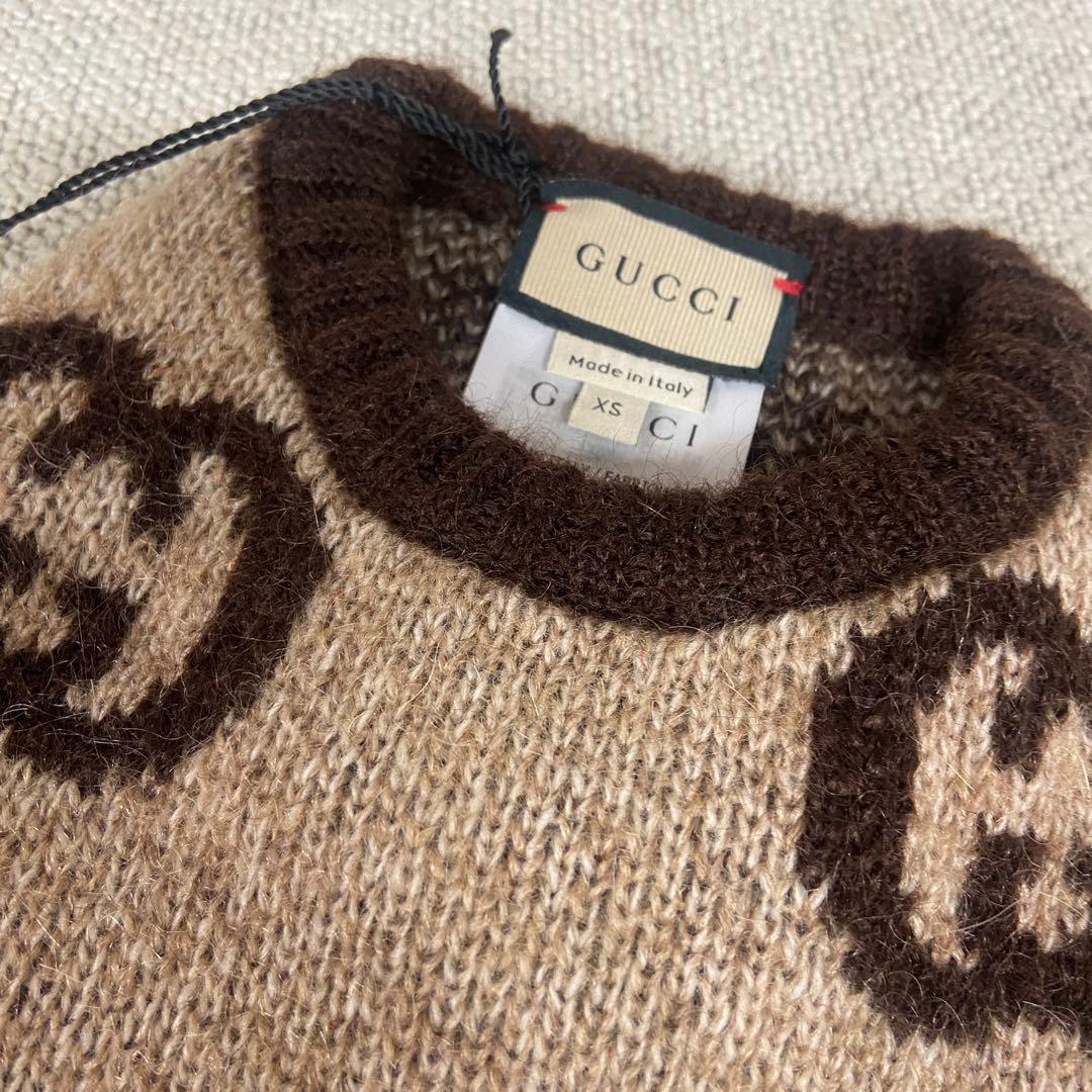 新品・未使用⭐️グッチ GGロゴ モヘア混 ドッグ セーター ニット　犬服