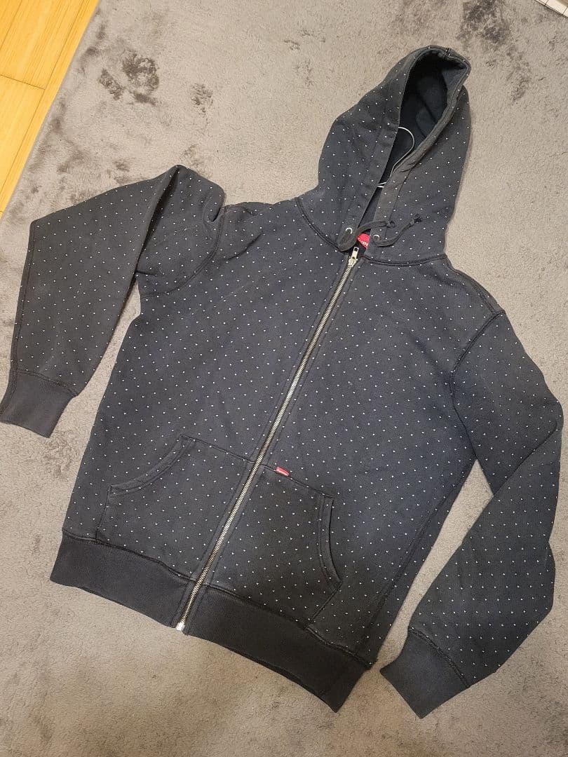 Supreme 難アリ ハートドット柄 ジップアップパーカー