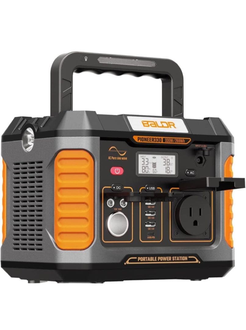 ポータブル電源330W 大容量　防災　キャンプ　アウトドア