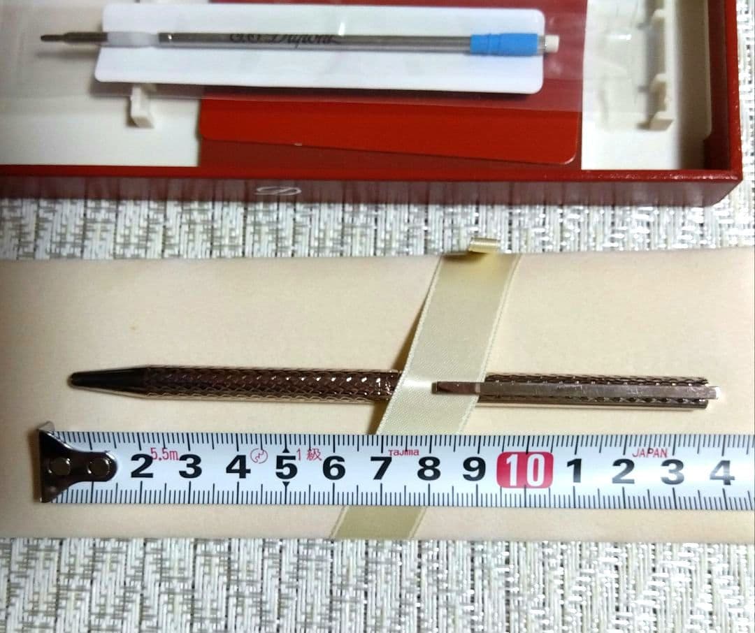 S.T. Dupont シルバーカラーボールペン 専用ケース付き