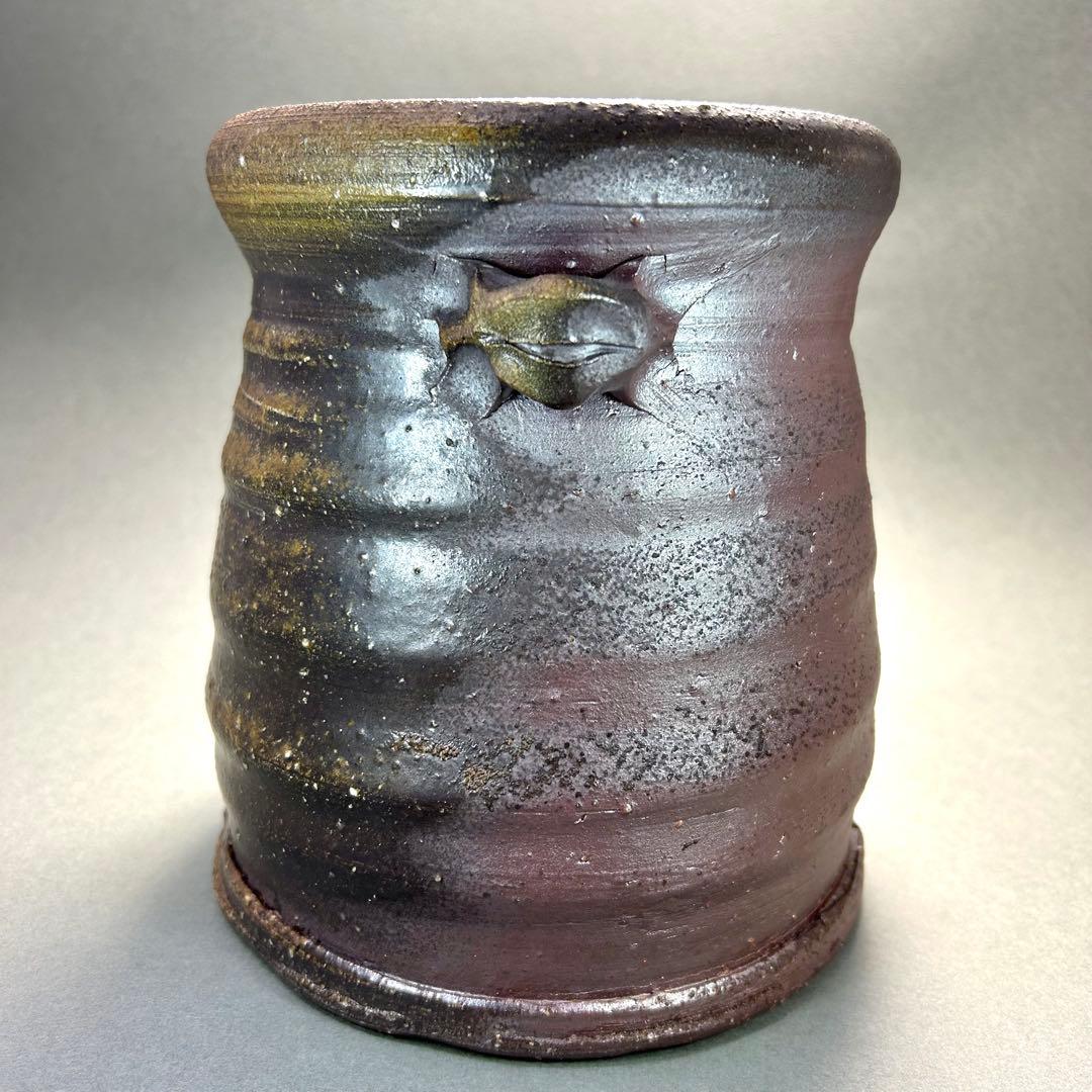 水指　『柴岡秀泉　備前焼』　お茶道具　茶道　共箱　工芸品