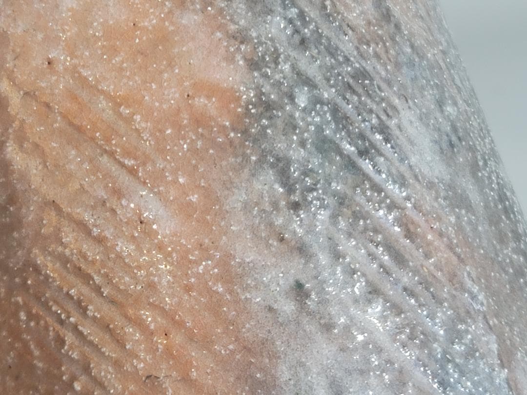 古美術 茶道 小川長楽造 赤楽 水指 在印 保証 DT156