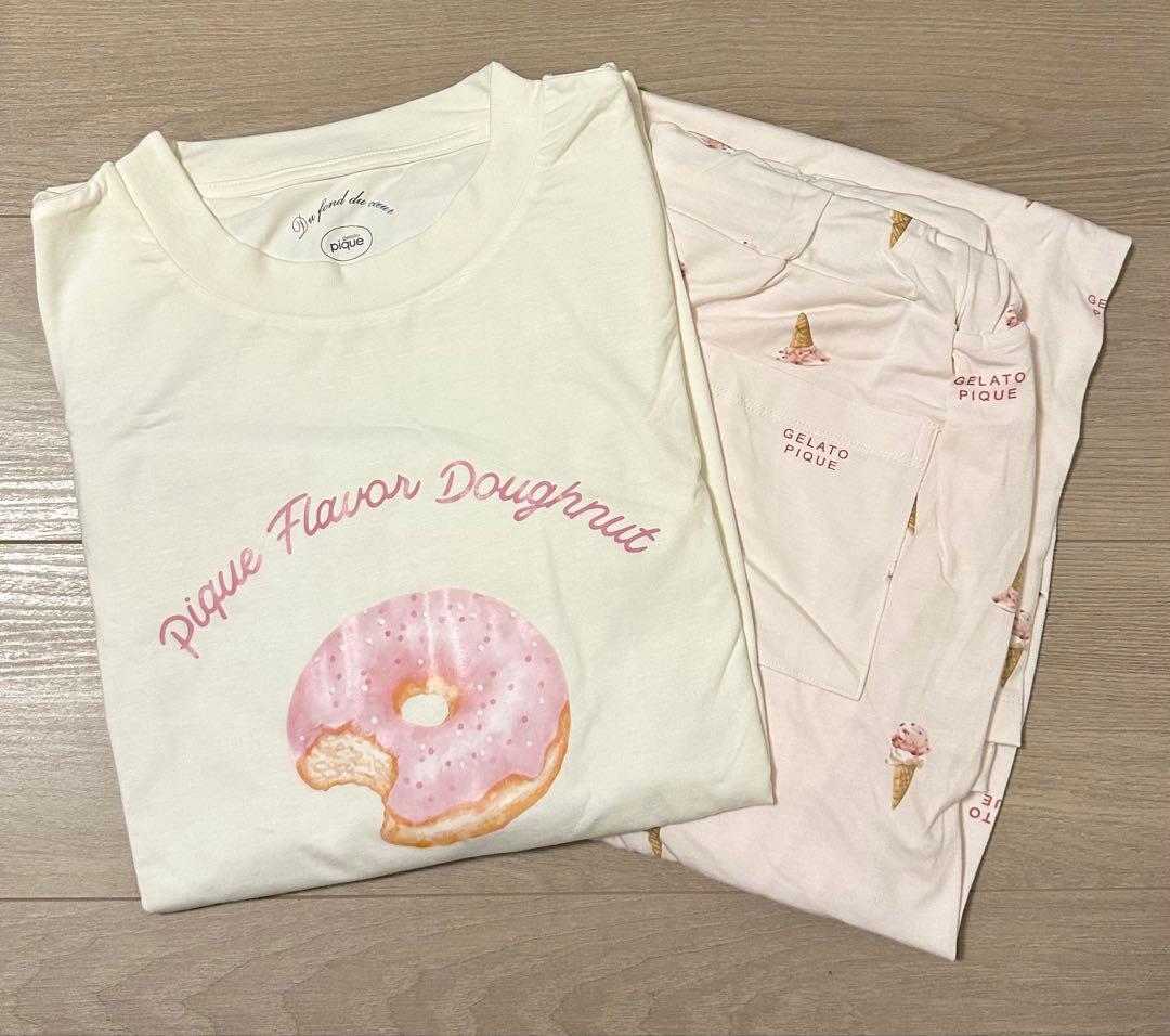 ★新品未使用　ジェラートピケ　ルームウェア　ドーナツ　アイスセットアップ　ピンク