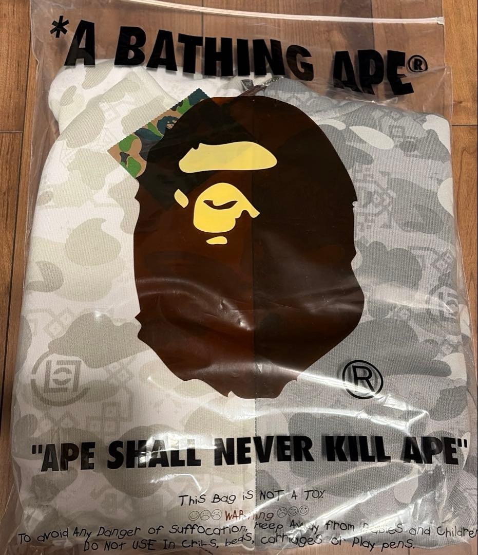 トップス L BAPE X CLOT CAMO SHARK FULL ZIP HOODIE