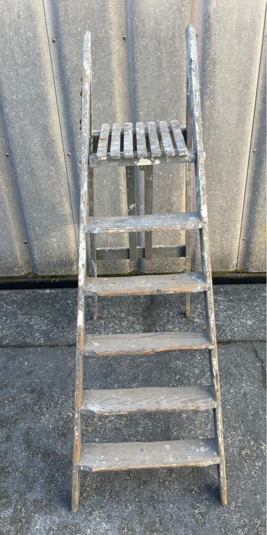 ビンテージ/イギリス/英国製/木製/大型/ラダー/脚立/ディスプレイ/店舗什器②