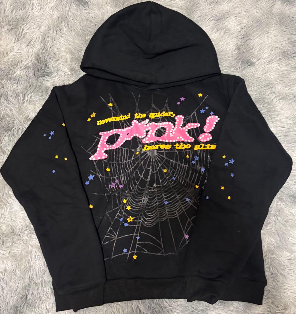 sp5der p＊nk ブラック パーカー