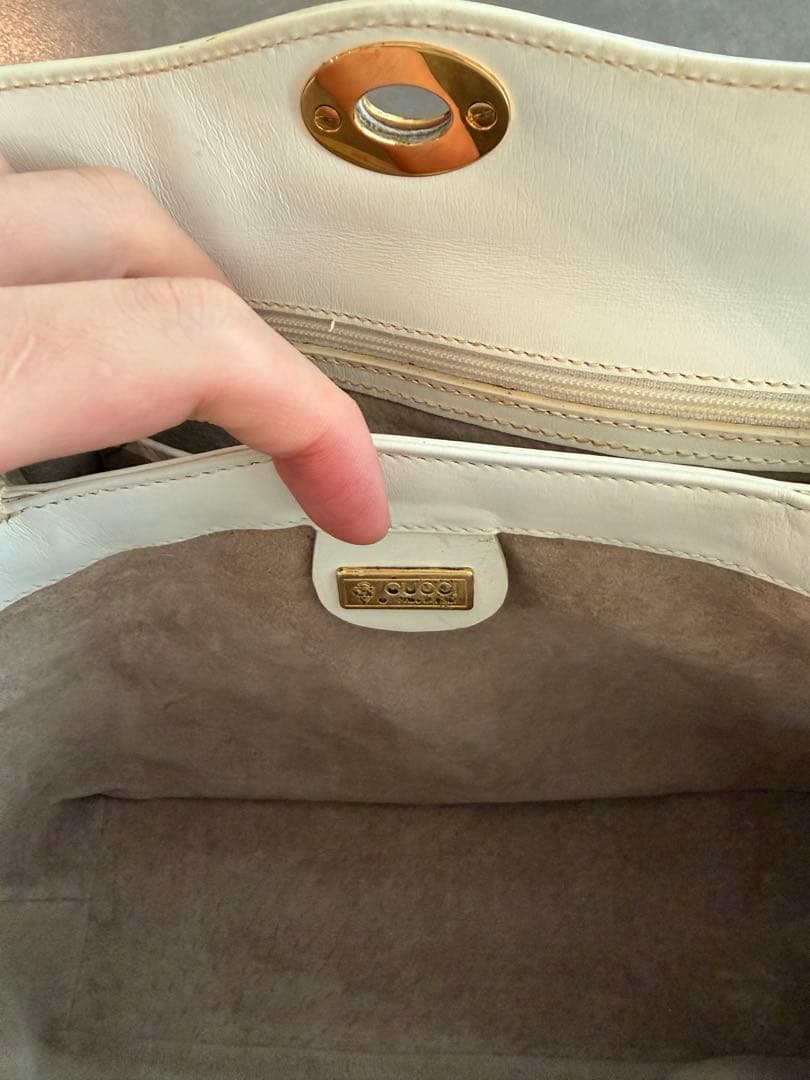 ホワイトハンドバッグ GUCCI グッチ