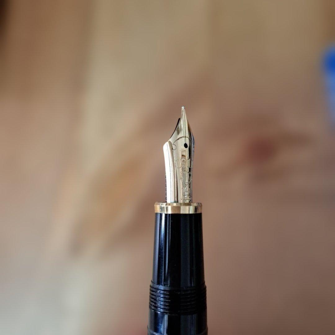 万年筆 黒 ゴールドクリップ インクカートリッジ付き