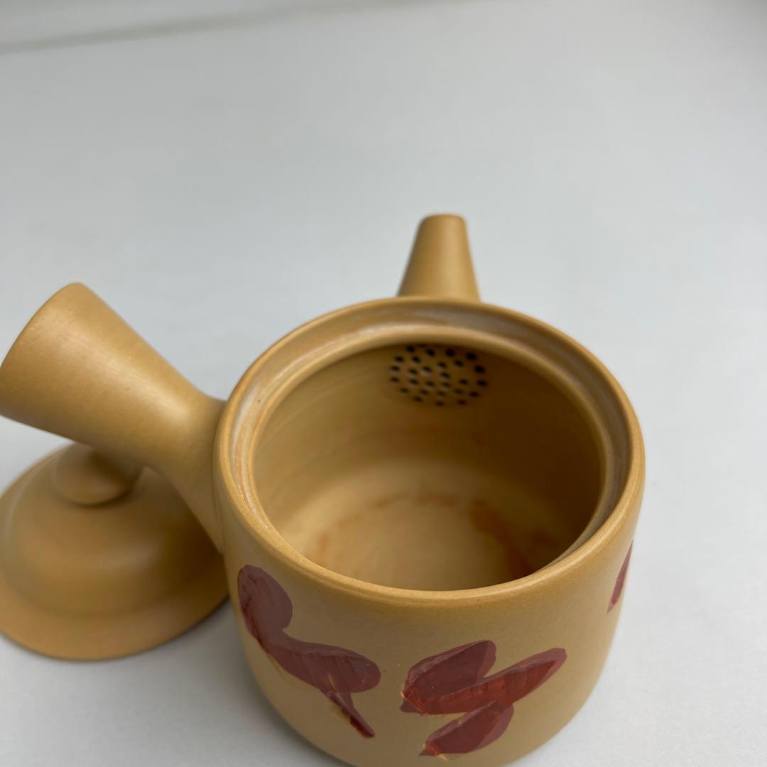 常滑焼　急須　石仙　「古竹」彫リ　茶器　茶道具　煎茶道具