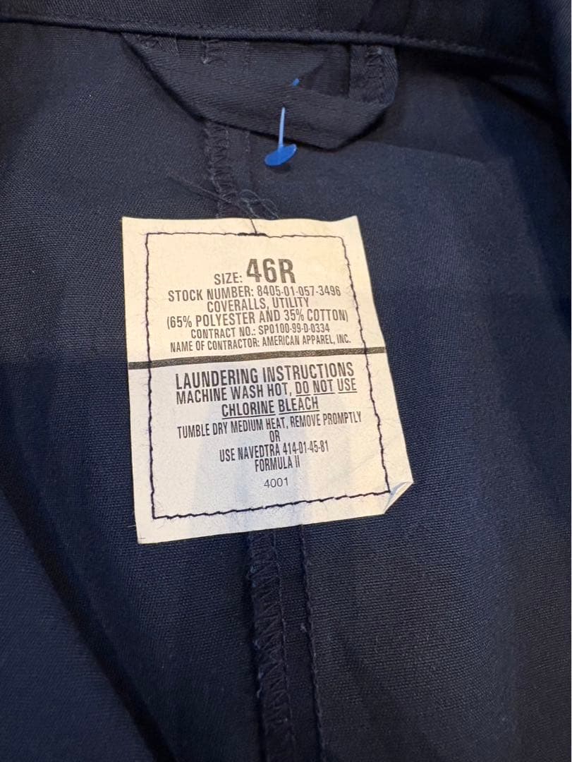 米軍放出品　海軍　ツナギ　United　States　Navy