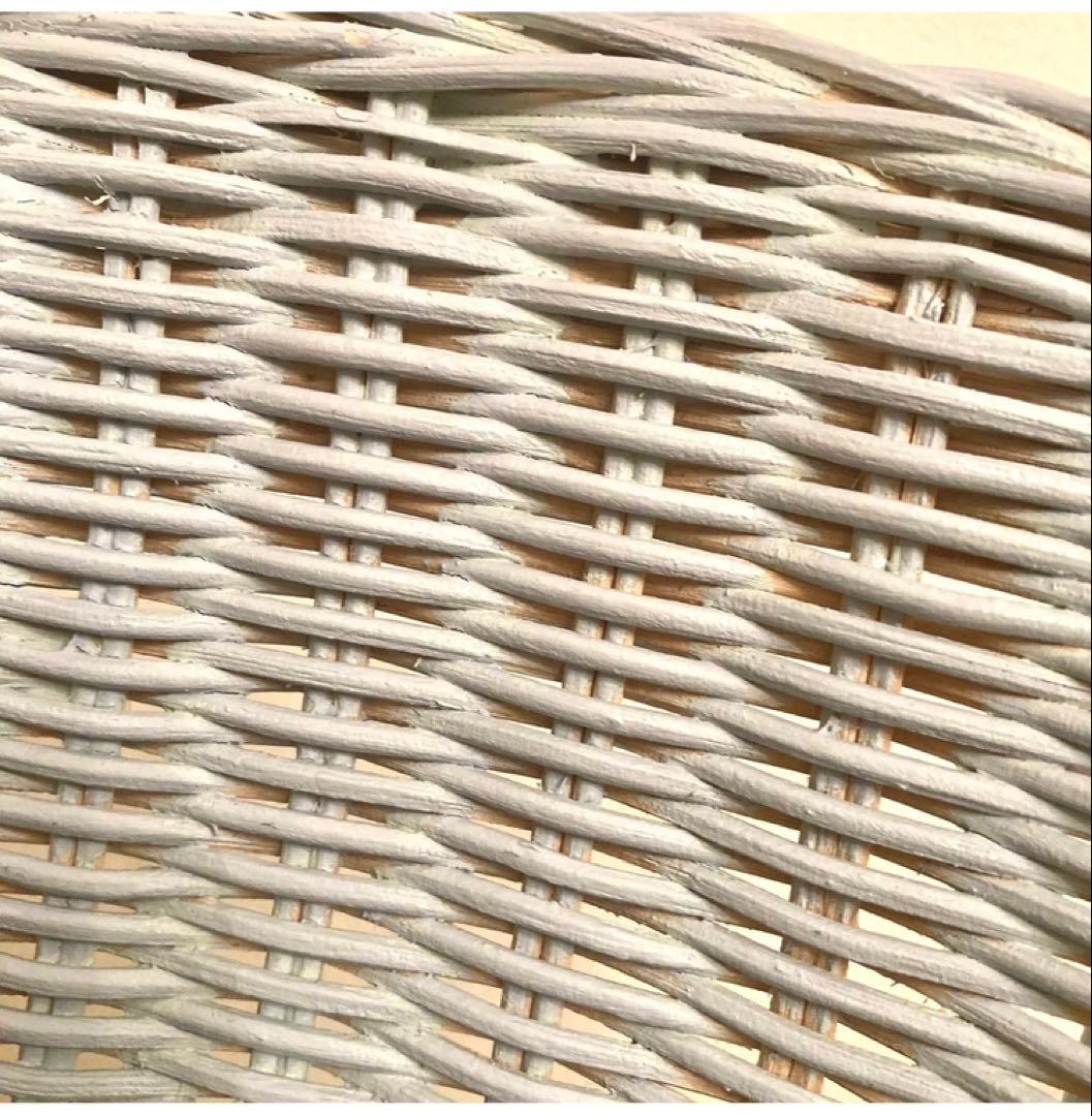 アンティーク　ラタン　ロイドルームチェア　椅子　キッズ用　子供用　水色　フランス