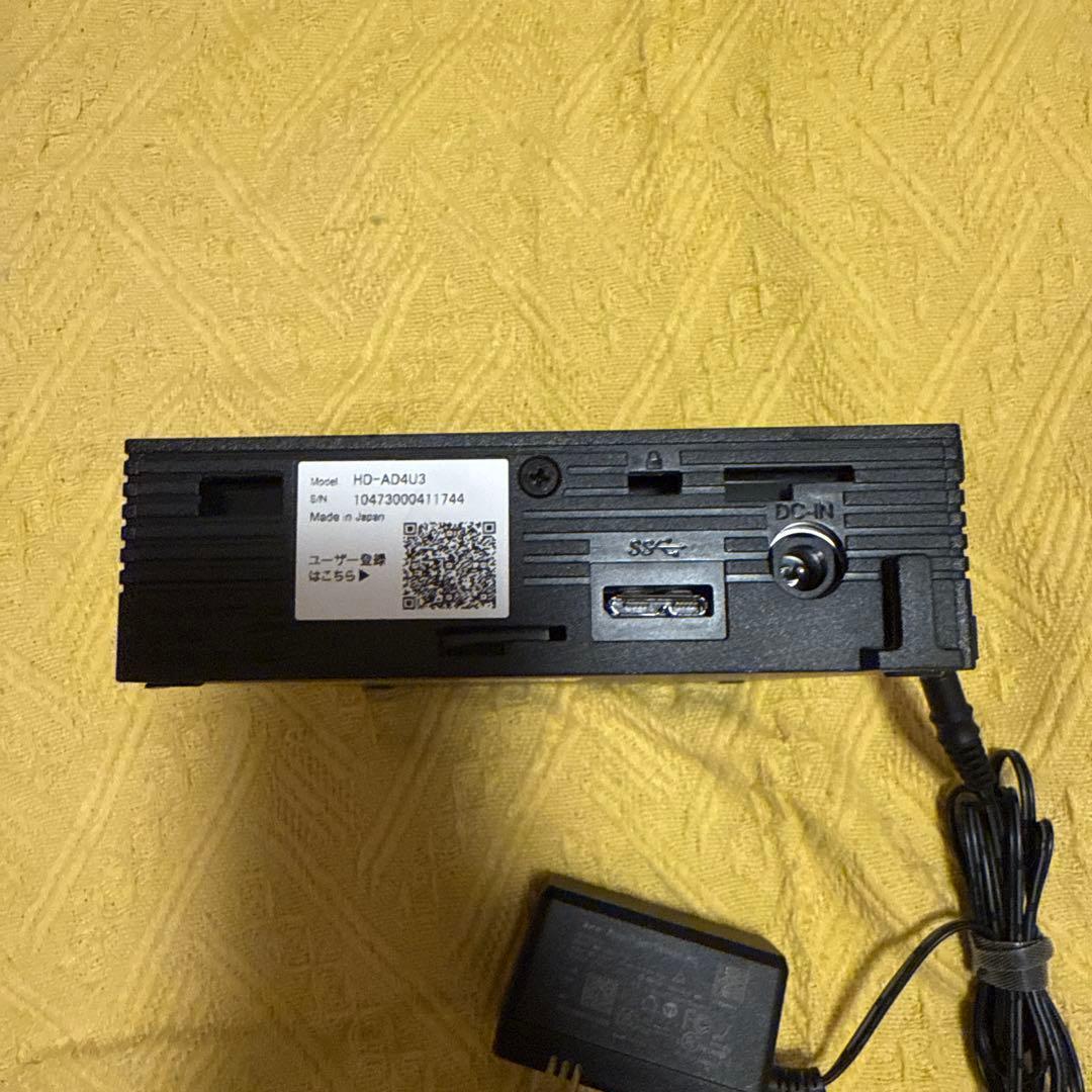 BUFFALO HD-AD4U3 4TB ブラックHDD、ハードディスクドライブ