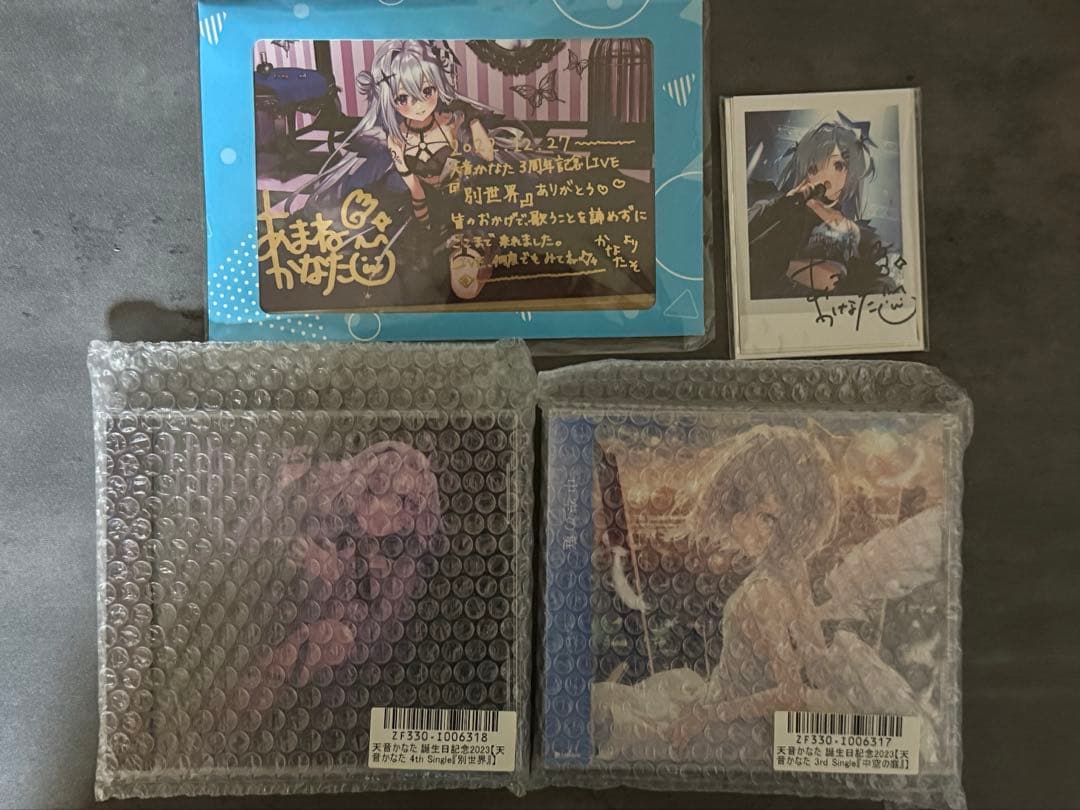 天音かなた　直筆サインチェキCD ポストカードセット