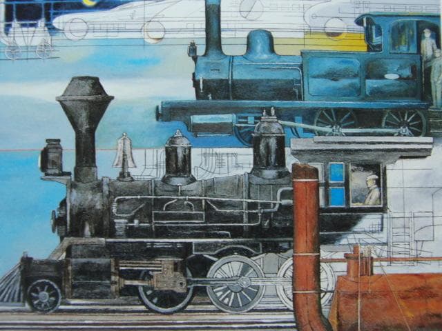 芝田友司、「歳月は動き行く」、希少な額装用画集より、新品高級額装付