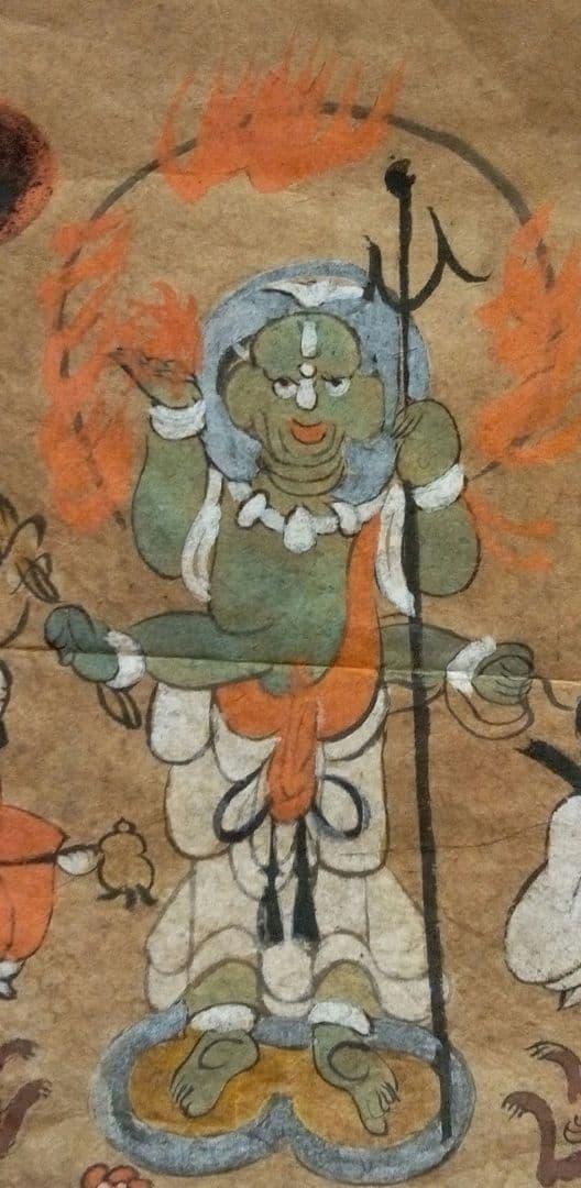 本物大津絵、青面金剛(不動明王）