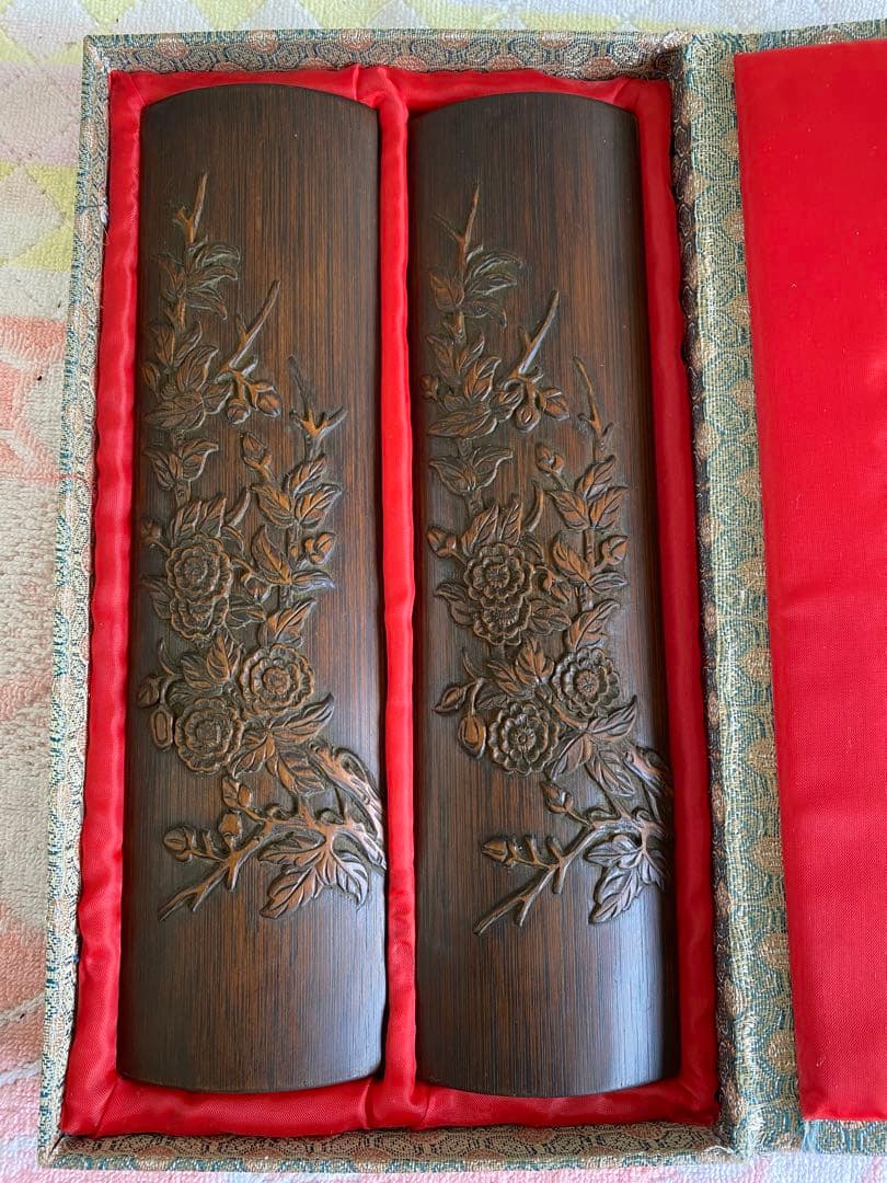 腕枕　腕枕　手置き板　木彫り　中国　書道