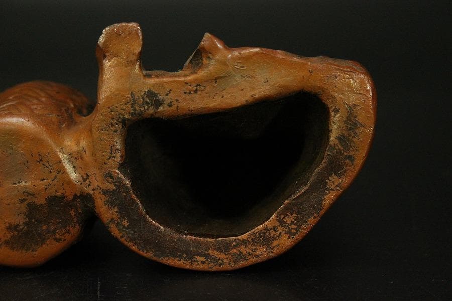 古備前 人物 筆洗 高10.5cm 文房具(A298)