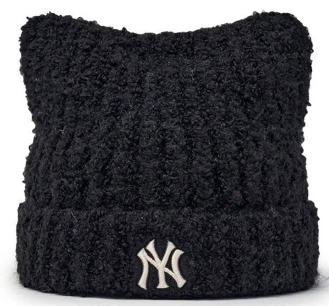 【新品未使用】MLBkorea　猫耳　ビーニー　ブラック　カリナ着用　大人気