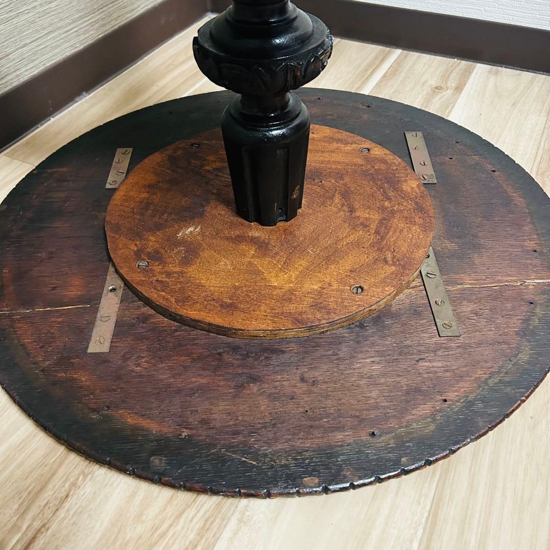 ヴィンテージ アンティーク 手彫り テーブル 猫足テーブル 高級 家具 葉脈