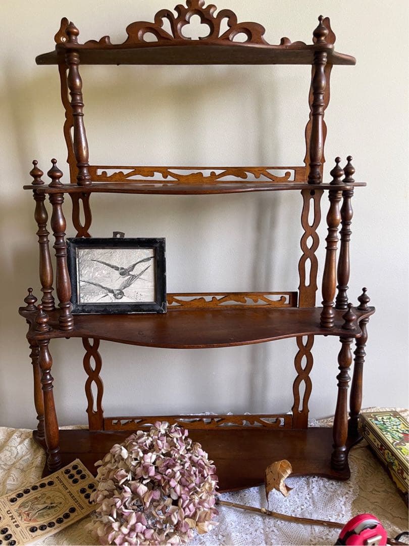 【き16】45 フランスアンティーク　ナポレオンシェルフ　シェルフ　棚