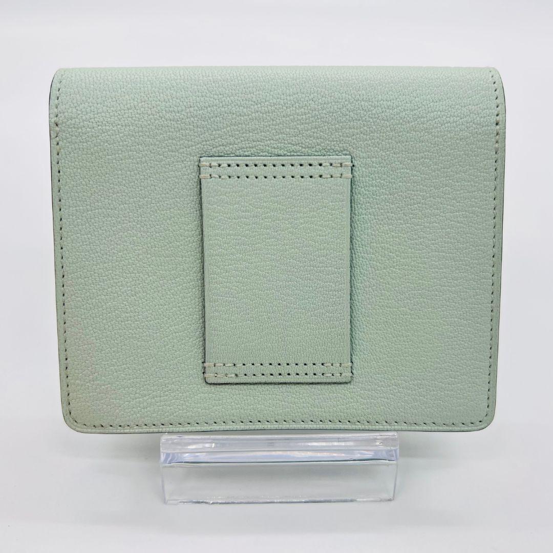エルメス エルメス ロウリス スリム ウォレット W刻印 グリーン レザー