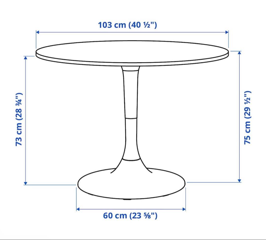 IKEA ホワイト 円形ダイニングテーブル