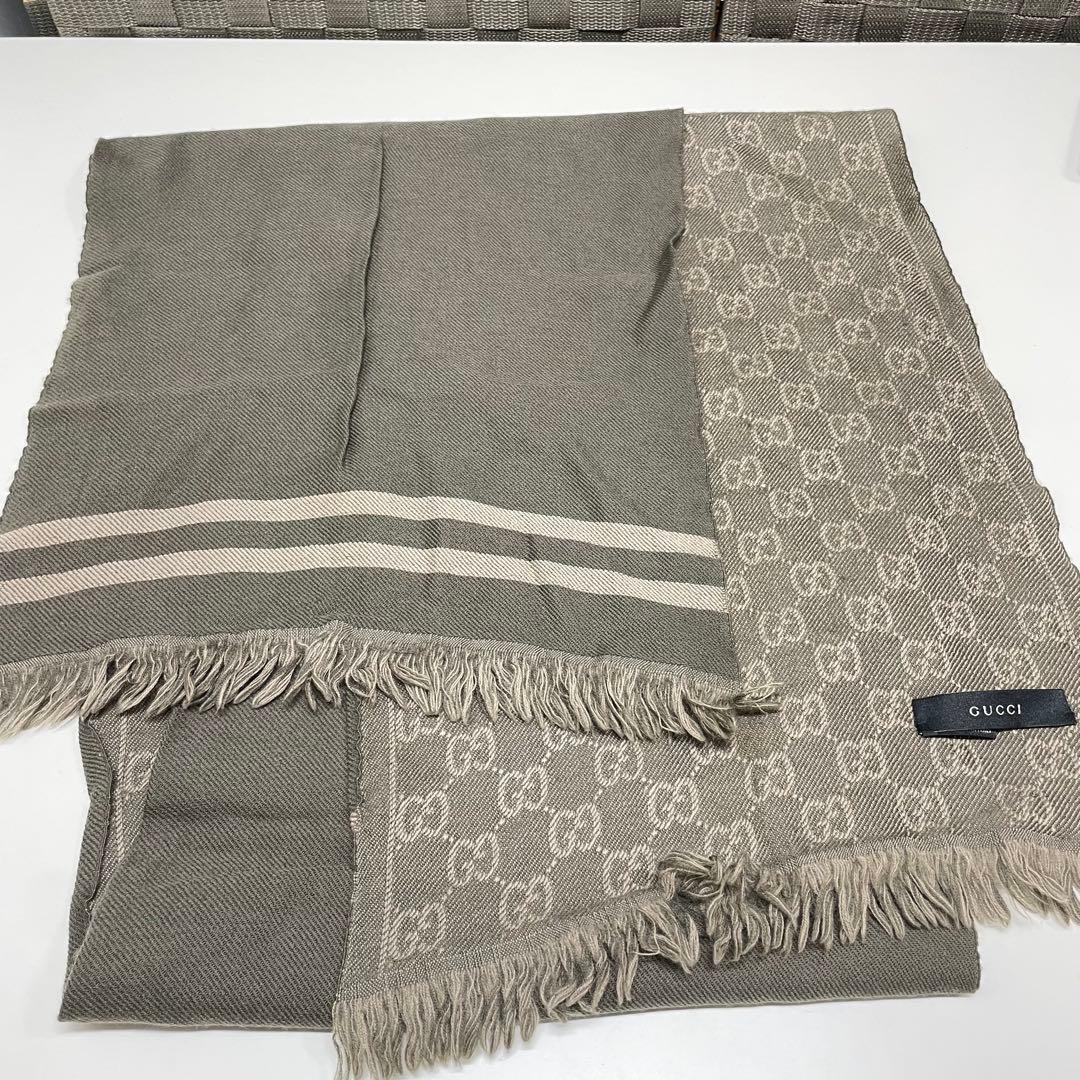 ち*づ様 GUCCI GGロゴマフラー ブラウン