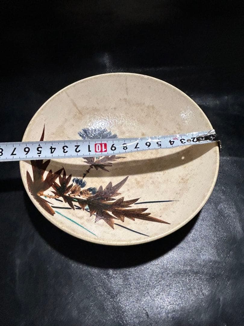 美しい古美術◾️蔵から紺色のアザミの花が描かれたステキな雰囲気の夏茶碗？が出て来た