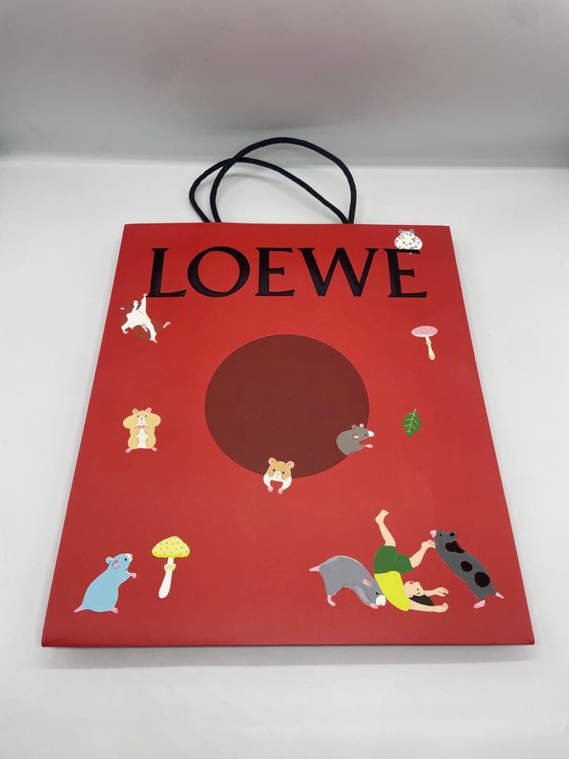 LOEWE アイボリー モヘアマフラー（ショッパー付き）